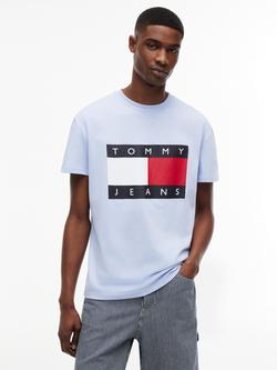 Tommy Hilfiger Crew Neck Cotton T-Shirt, Light Blue, Light Blue