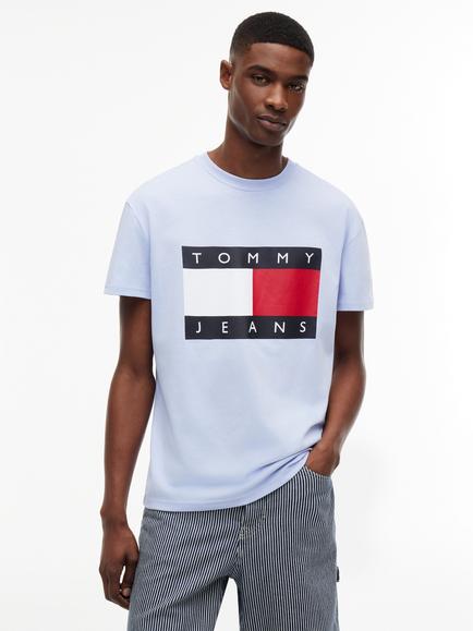 Tommy Hilfiger Crew Neck Cotton T-Shirt, Light Blue, Light Blue