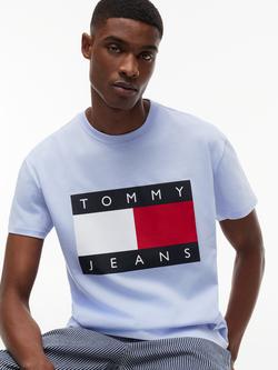 Tommy Hilfiger Crew Neck Cotton T-Shirt, Light Blue - view 2, Light Blue