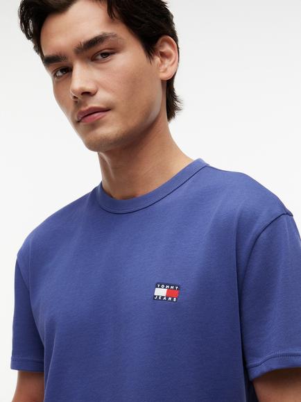 Tommy Hilfiger Crew Neck Cotton T-Shirt - view 2, Blue