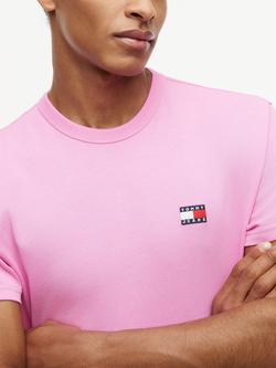 Tommy Hilfiger Crew Neck Cotton T-Shirt, Pink - view 2, Pink