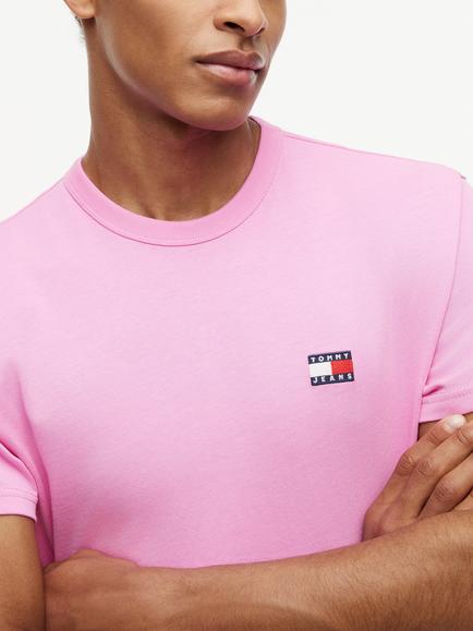 Tommy Hilfiger Crew Neck Cotton T-Shirt, Pink - view 2, Pink