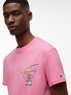 Tommy Hilfiger Graphic Print Crew Neck Cotton T-Shirt - view 2, Pink