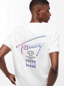 Tommy Hilfiger Graphic Print Crew Neck Cotton T-Shirt - view 2, Natural