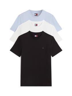 Tommy Hilfiger Crew Neck Cotton T-Shirt, Pack of 3, Multi, Multi