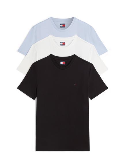 Tommy Hilfiger Crew Neck Cotton T-Shirt, Pack of 3, Multi, Multi