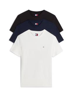 Tommy Hilfiger Crew Neck Cotton T-Shirt, Pack of 3, Multi, Multi