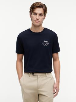 Tommy Hilfiger Stack Crew Neck Cotton T-Shirt, Navy, Navy