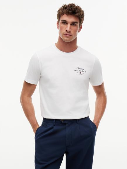 Tommy Hilfiger Stack Crew Neck Cotton T-Shirt, White, White