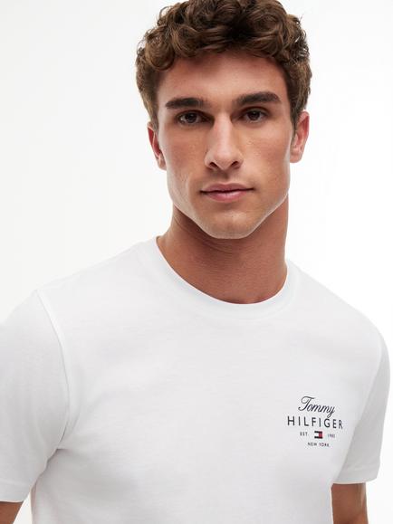 Tommy Hilfiger Stack Crew Neck Cotton T-Shirt, White - view 2, White