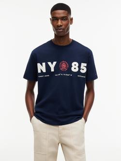 Tommy Hilfiger X Crest 1985 Logo Crew Neck T-Shirt, Navy, Navy