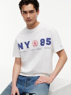Tommy Hilfiger Cotton NY Print Crew Neck T-Shirt, Oatmeal - view 2, Oatmeal