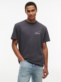 Tommy Hilfiger Graphic Print Crew Neck Cotton T-Shirt, Black, Black