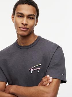 Tommy Hilfiger Graphic Print Crew Neck Cotton T-Shirt, Black - view 2, Black