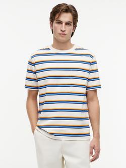 Tommy Hilfiger Crew Neck Stripe Cotton T-Shirt, Multi, Multi