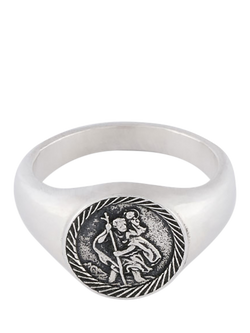 Serge DeNimes Sterling Silver St Christopher Ring, Silver