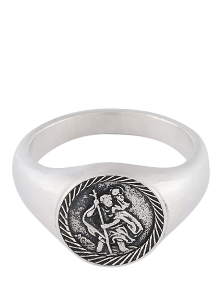 Serge DeNimes Sterling Silver St Christopher Ring, Silver