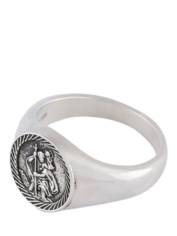 Serge DeNimes Sterling Silver St Christopher Ring - view 2, Silver