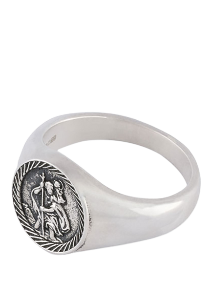Serge DeNimes Sterling Silver St Christopher Ring - view 2, Silver