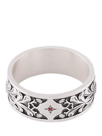 Serge DeNimes Sterling Silver Kabuto Ring, Silver
