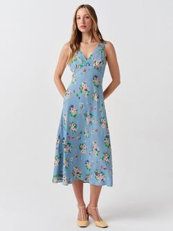 Ghost Elise Floral Dress, Blue/Multi, Blue/Multi