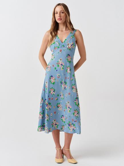 Ghost Elise Floral Dress, Blue/Multi, Blue/Multi