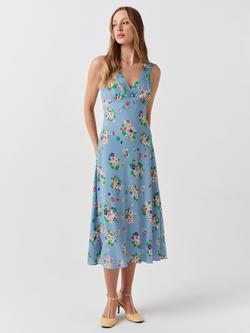 Ghost Elise Floral Dress, Blue/Multi - view 2, Blue/Multi