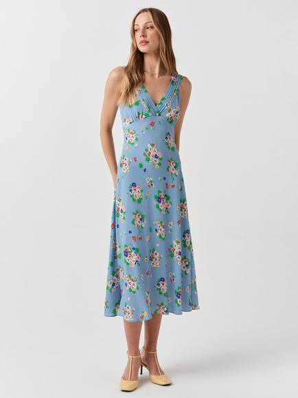 Ghost Elise Floral Dress, Blue/Multi - view 2, Blue/Multi