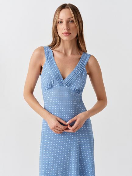 Ghost Elise Spot Dress, Blue/White - view 2, Blue/White
