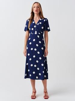 Ghost Jess Dress, Navy/White, Navy/White