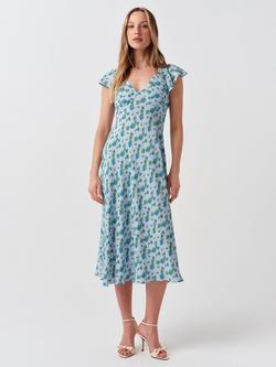 Ghost Maya Floral Dress, Blue/Multi, Blue/Multi