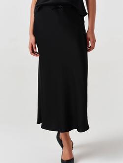 Ghost Dahlia Bias Midi Skirt, Black