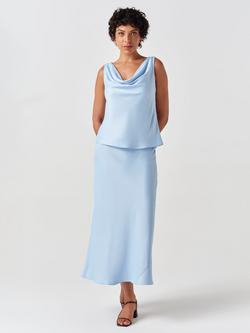 Ghost Dahlia Bias Midi Skirt - view 2, Light Blue