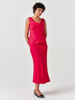 Ghost Dahlia Bias Midi Skirt - view 2, Red