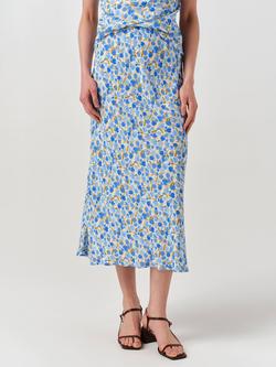 Ghost Luna Floral Midi Skirt, Blue/Multi, Blue/Multi