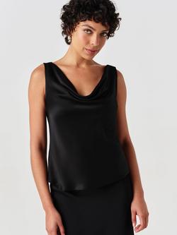 Ghost Nyla Sleeveless Cowl Neck Top, Black