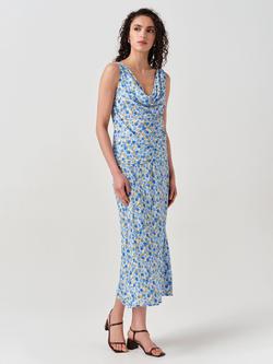 Ghost Nyla Sleeveless Floral Cowl Neck Top, Blue/Multi, Blue/Multi