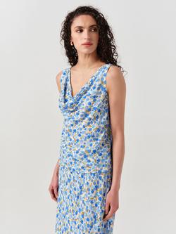 Ghost Nyla Sleeveless Floral Cowl Neck Top, Blue/Multi - view 2, Blue/Multi