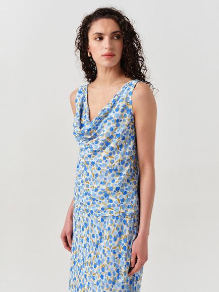 Ghost Nyla Sleeveless Floral Cowl Neck Top, Blue/Multi - view 2, Blue/Multi
