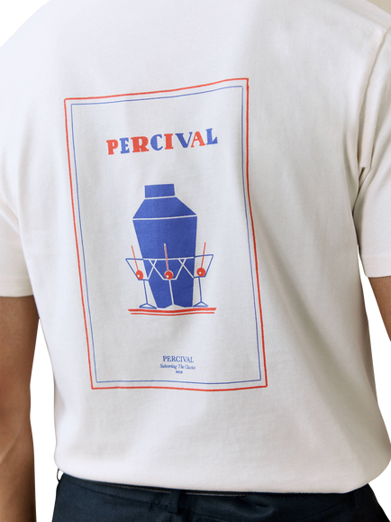 Percival Mixologist Organic Cotton T-Shirt, Cream - view 2, Cream