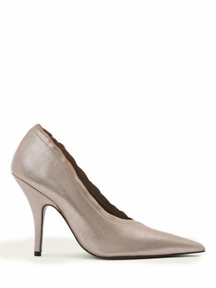 AllSaints Vera Suede Stiletto Heel Court Shoes, Silver