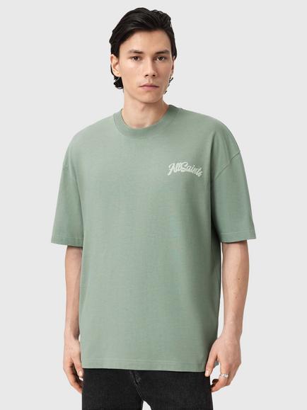 AllSaints Odyssey Oversized T-Shirt, Green, Green Mid