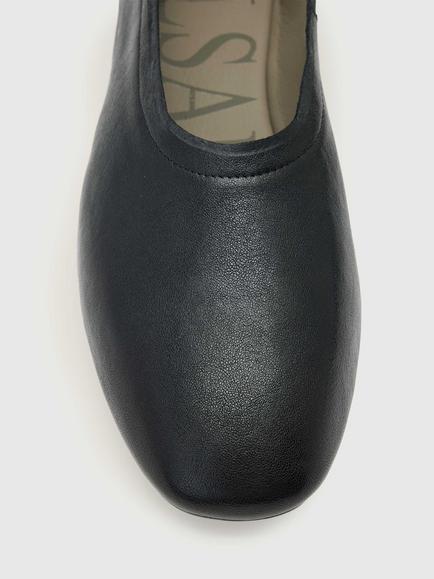 AllSaints Hailee Leather Ballerina Pumps - view 2, Black