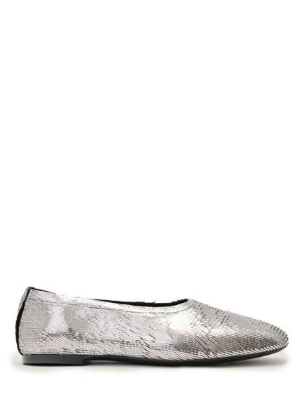 AllSaints Hailee Leather Ballerina Pumps, Grey