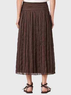 AllSaints Asal Midi Skirt, Brown - view 2, Brown