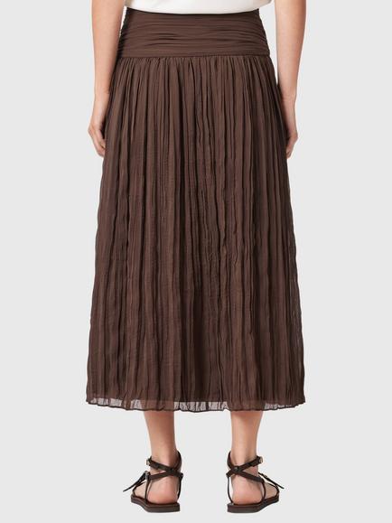 AllSaints Asal Midi Skirt, Brown - view 2, Brown