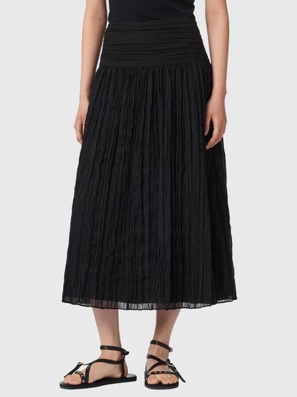 AllSaints Asal Textured A- Line Skirt, Black, Black