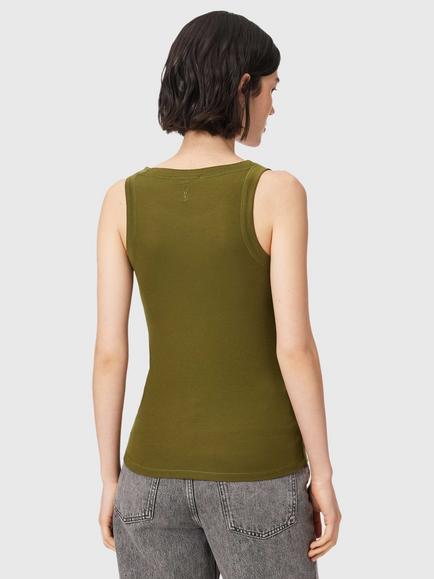 AllSaints Rina Slim Fit Vest containing TENCEL™ Lyocell, Green Khaki - view 2, Green Khaki