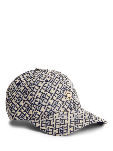 Tommy Hilfiger TH Monogram Jacquard Baseball Cap, Blue, Blue