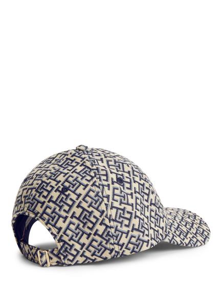 Tommy Hilfiger TH Monogram Jacquard Baseball Cap, Blue - view 2, Blue